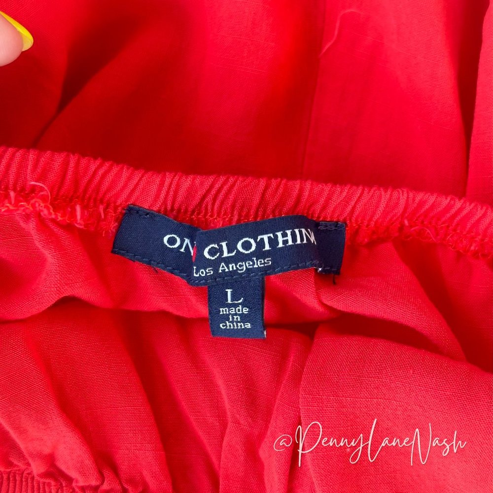 One Clothing Side Tie Romper Red - Picture 5 of 6